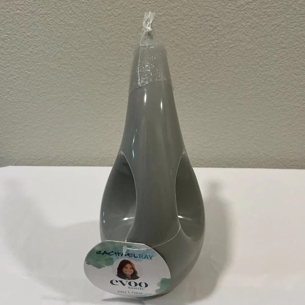 RACHAEL RAY 24oz Gray Ceramic EVOO Oil and Vinegar Dispensing Bottle NWT - Picture 3 of 6